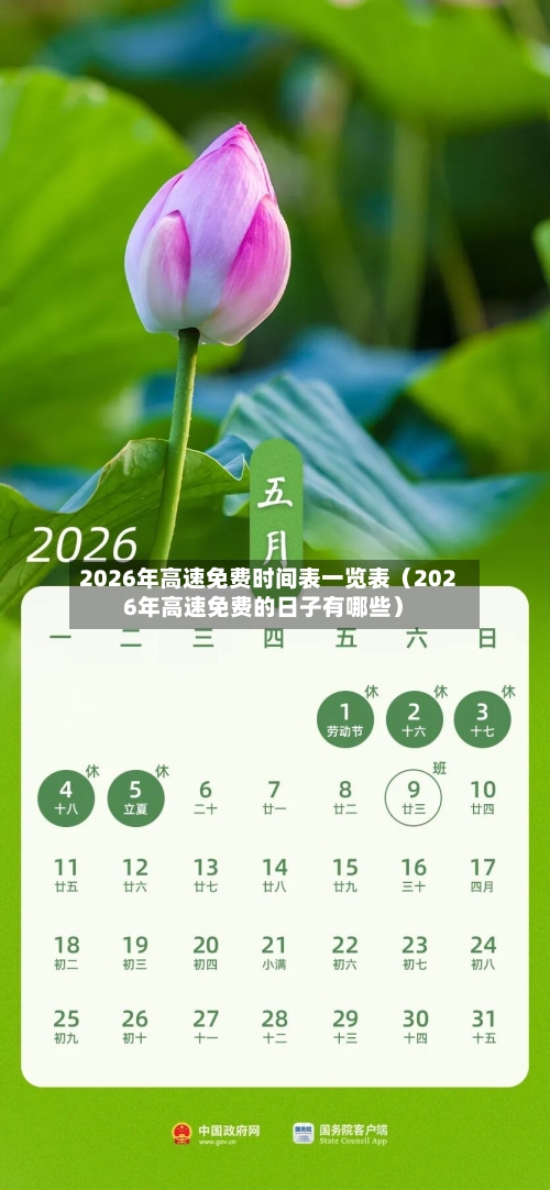 2026年高速免费时间表一览表(2026年高速免费的日子有哪些)-第1张图片