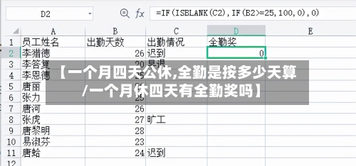 【一个月四天公休,全勤是按多少天算/一个月休四天有全勤奖吗】-第1张图片